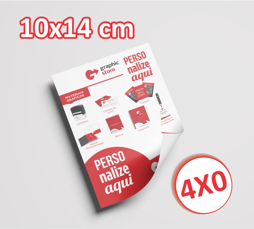 10000 Panfletos/ folders - 10x14cm- 4x0 cores 