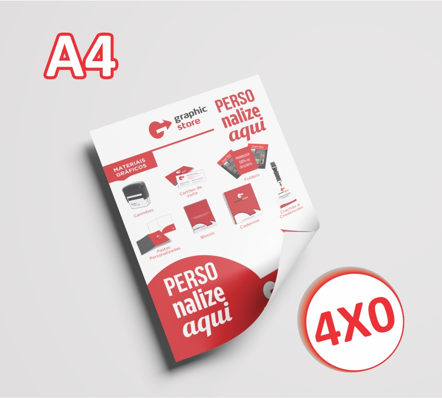 5000 Panfletos/ folders - A4 - 21x29,7- 4x0 cores 