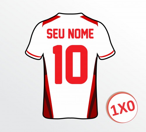 Camiseta de Futebol - Aplicação Nome + Número(s) - 1x0