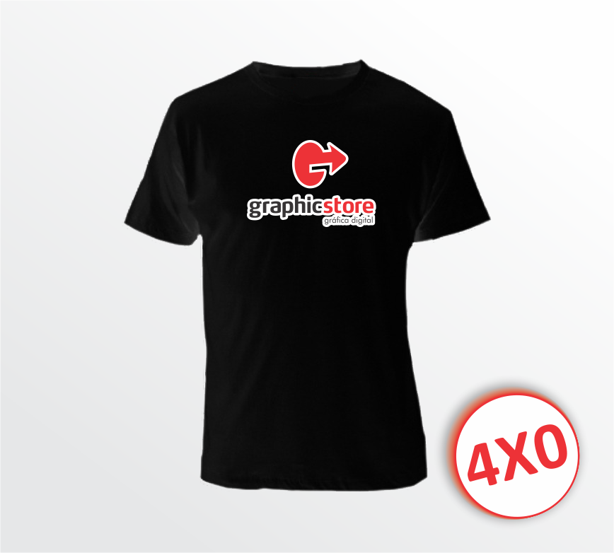 Camiseta preta - 4x0 - Estampa A4 - (XG)