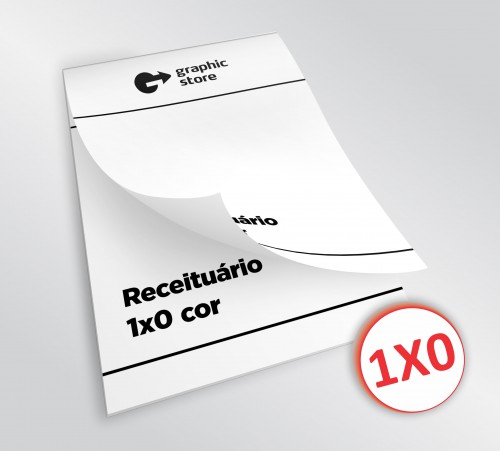Receituário - 1x0 - 14,8x21cm - Impressão offset - 200 blocos