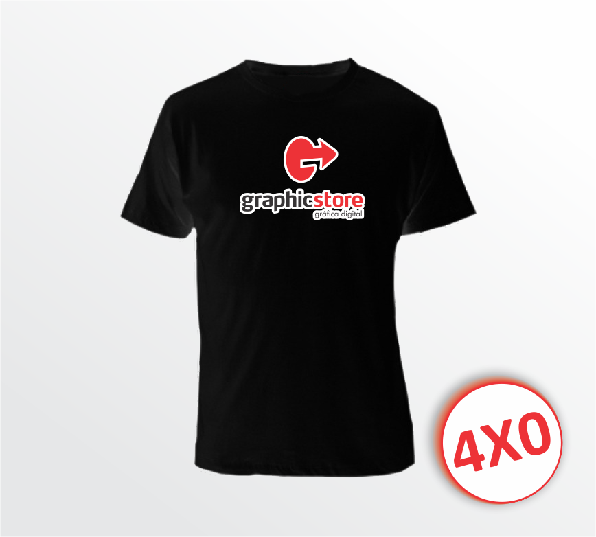 Camiseta Preta - 4x0 - Estampa A3 (XG)