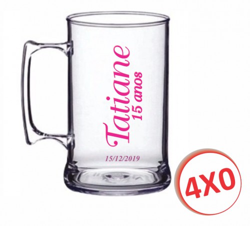 Caneca de Chopp de Acrílico Transparente - 31 a 50
