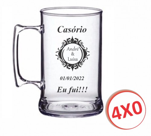 Caneca de Chopp de Acrílico Transparente - 51 a 99