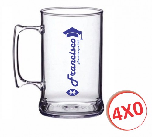 Caneca de Chopp de Acrílico Transparente - Acima de 100 unidades.